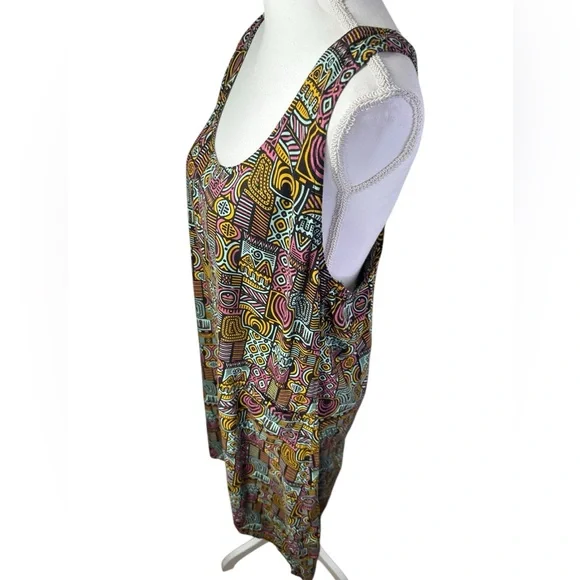 Kavu Colorful Geometric Midi Dress Size L - Picture 7 of 11